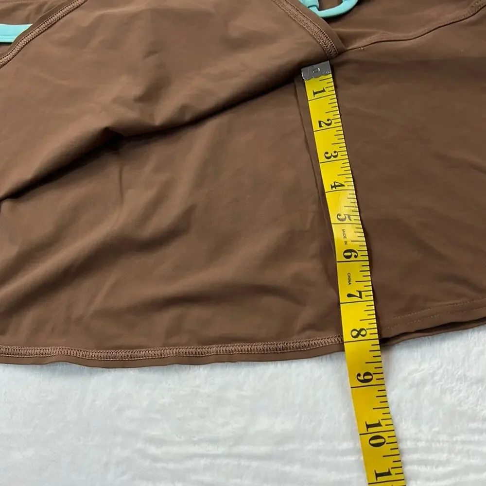 VS Victoria's Secret chocolate and blue swim skirt, size L‎